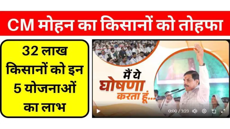 CM मोहन यादव का किसानों को बड़ा तोहफा, 32 लाख किसानों को इन 5 योजनाओं का लाभ